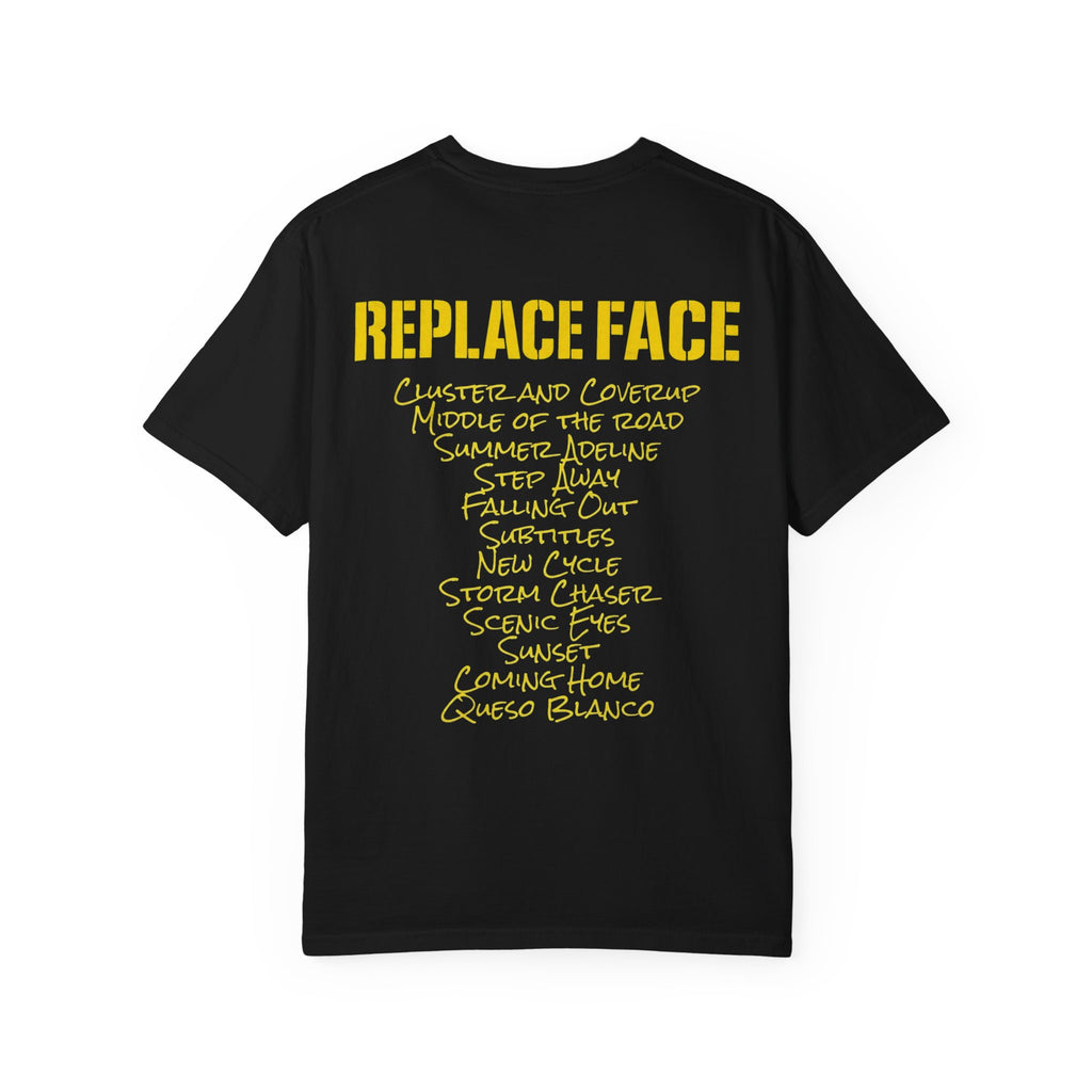 Jumpseat Ready T‑Shirt — Band Tour Tee with 'Replace Face' Tracklist